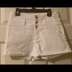 Charlotte Russe “Refuge” high waist white shorts 2
